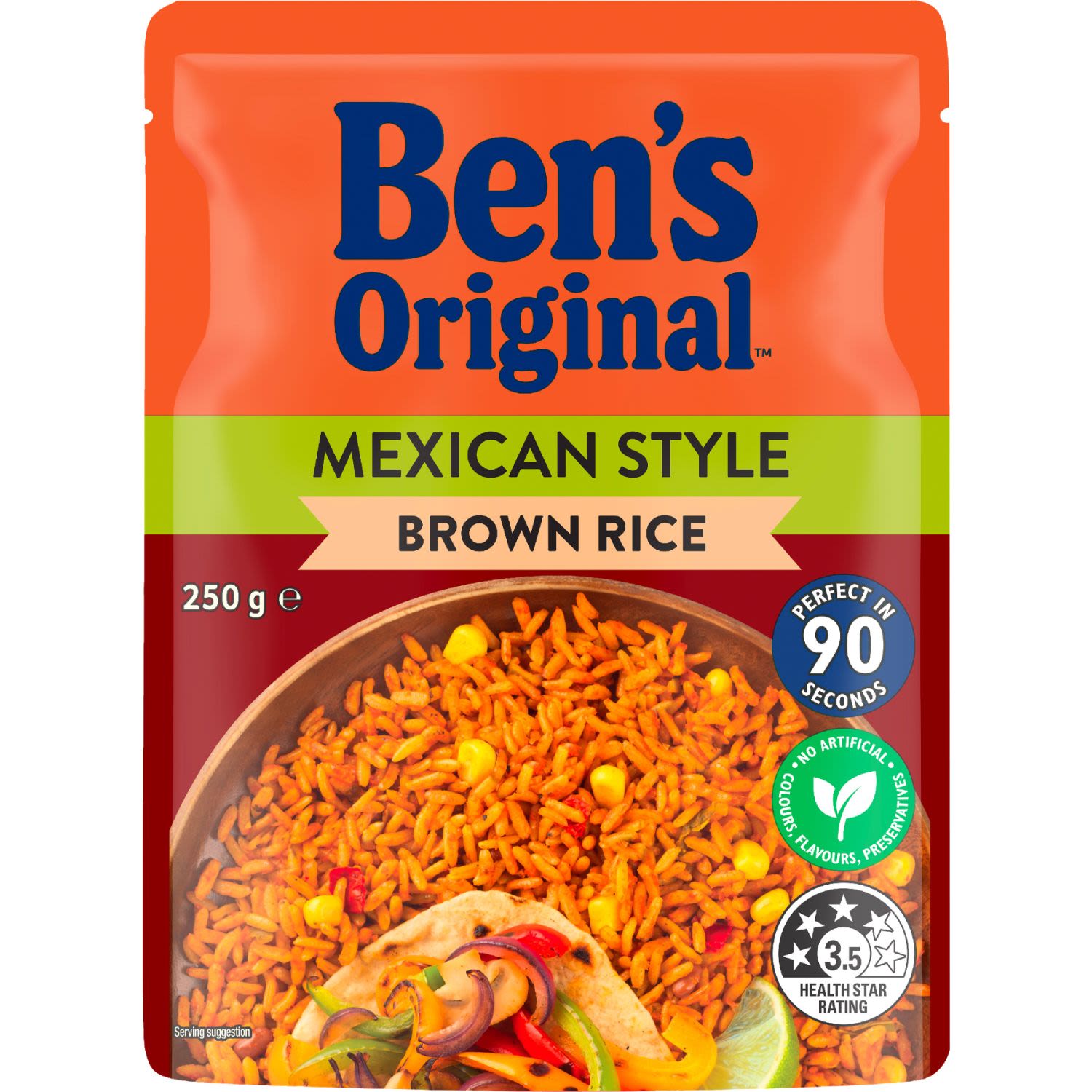 Ben's Original Brown Mexican Style Microwave Rice Pouch, 250 Gram