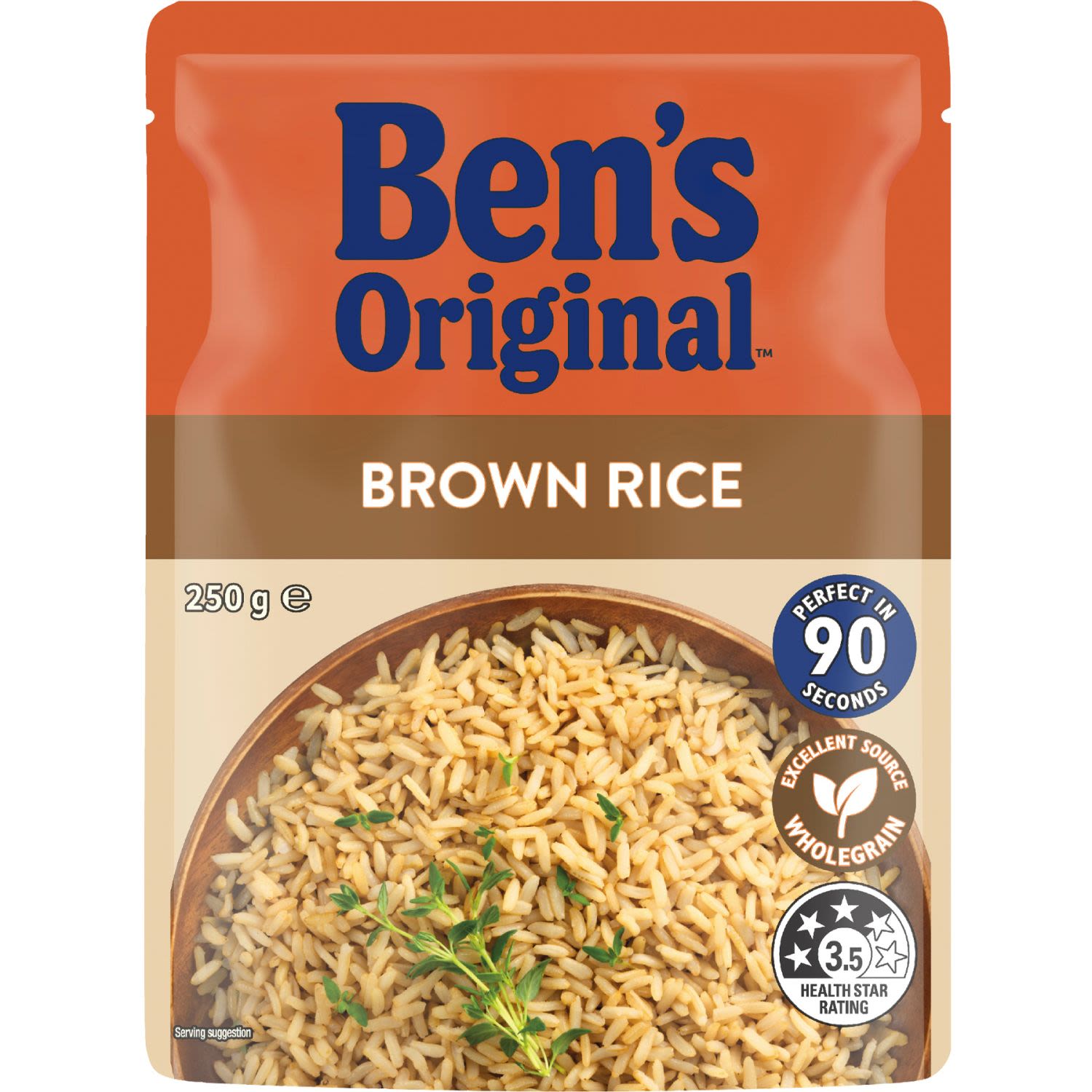 Ben's Original Brown Microwave Rice Pouch, 250 Gram