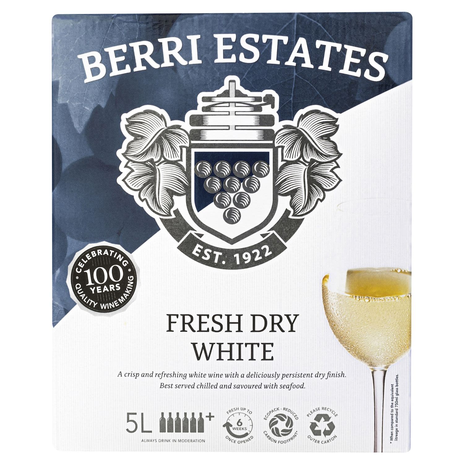 Berri Estates Fresh Dry White Cask 5L
