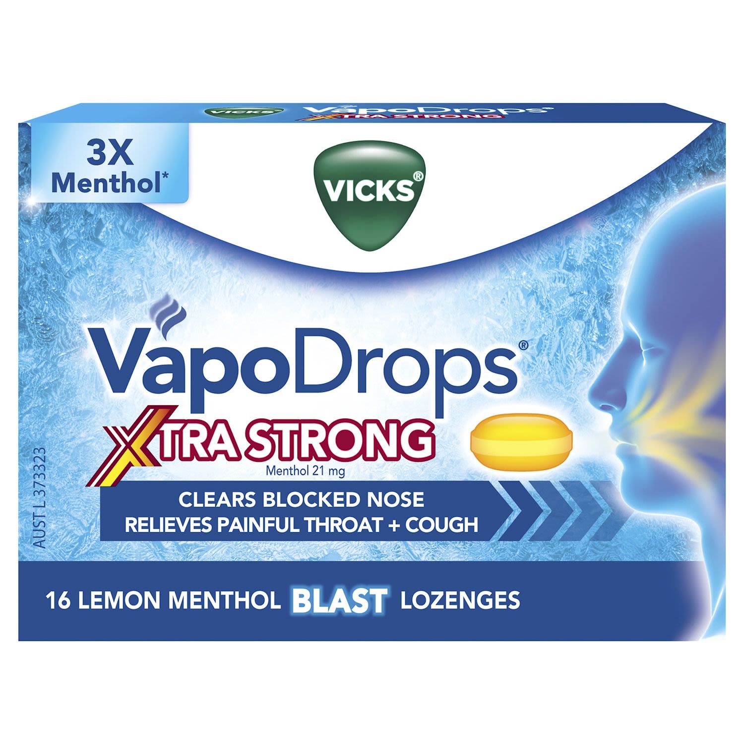 Vicks VapoDrops Xtra Strong Lemon Menthol Blast