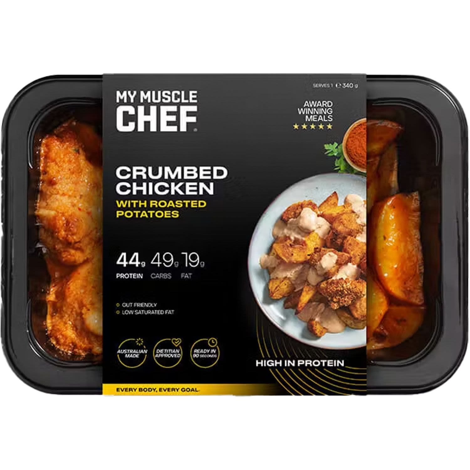 My Muscle Chef Crumbed Chicken with Roast Potatoes, 340 Gram