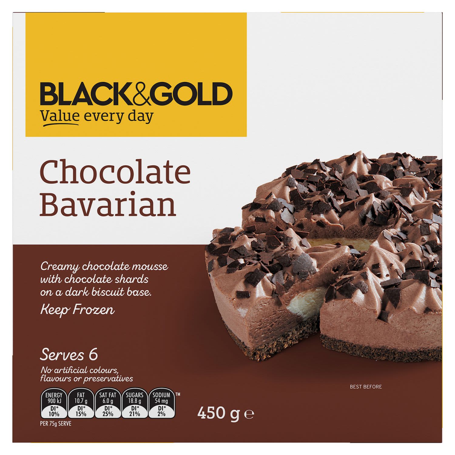 Black & Gold Chocolate Bavarian, 450 Gram