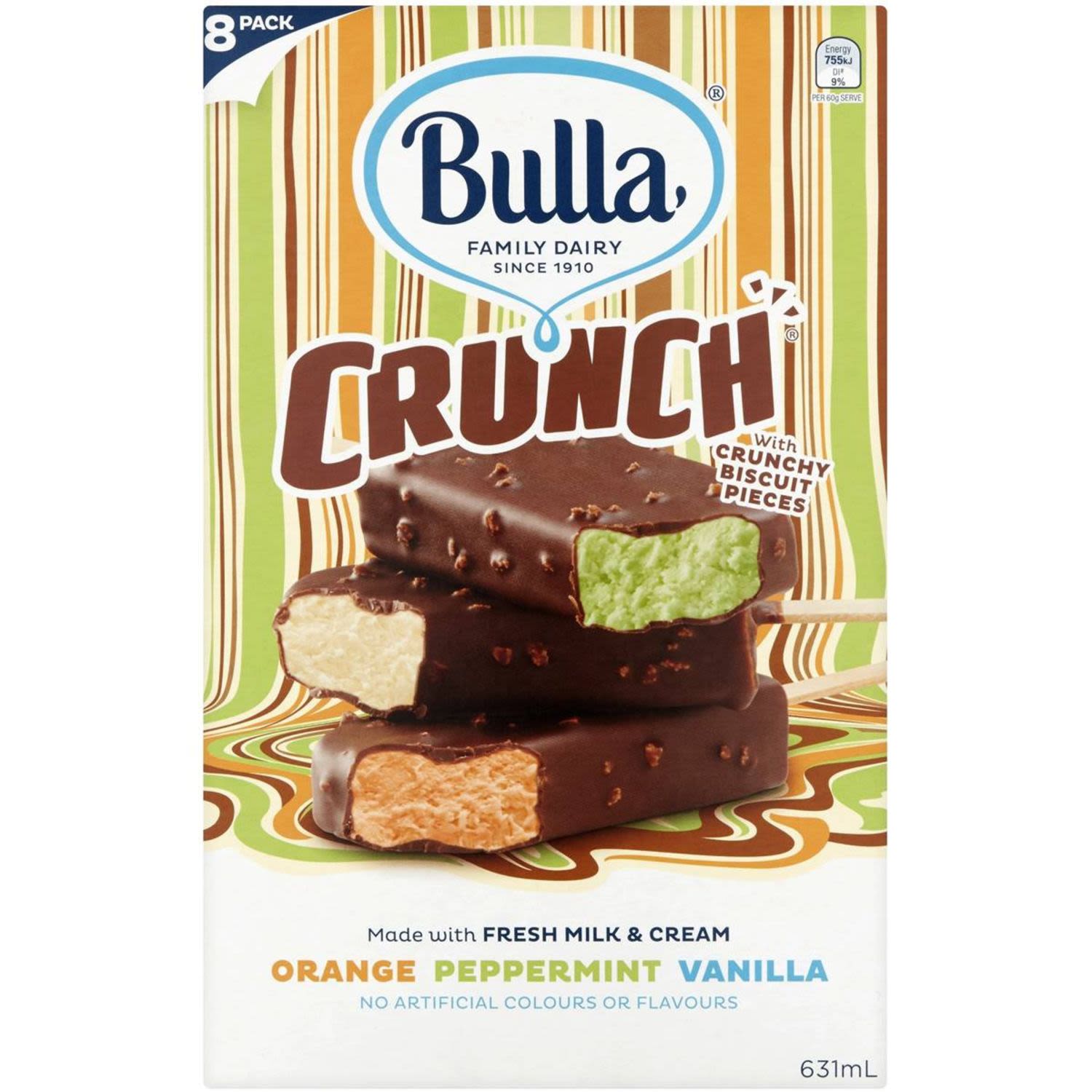 Bulla Ice Cream Crunch Selection, 8 Each