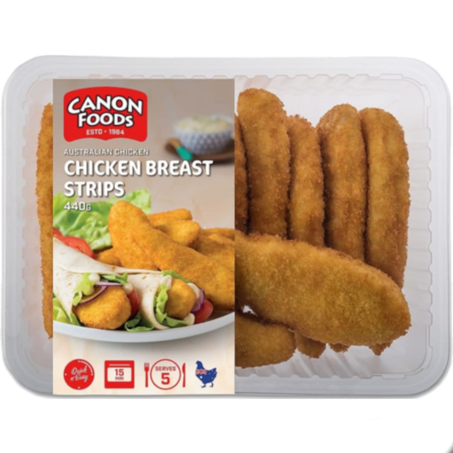 Canon Foods Chicken Breast Strips, 440 Gram