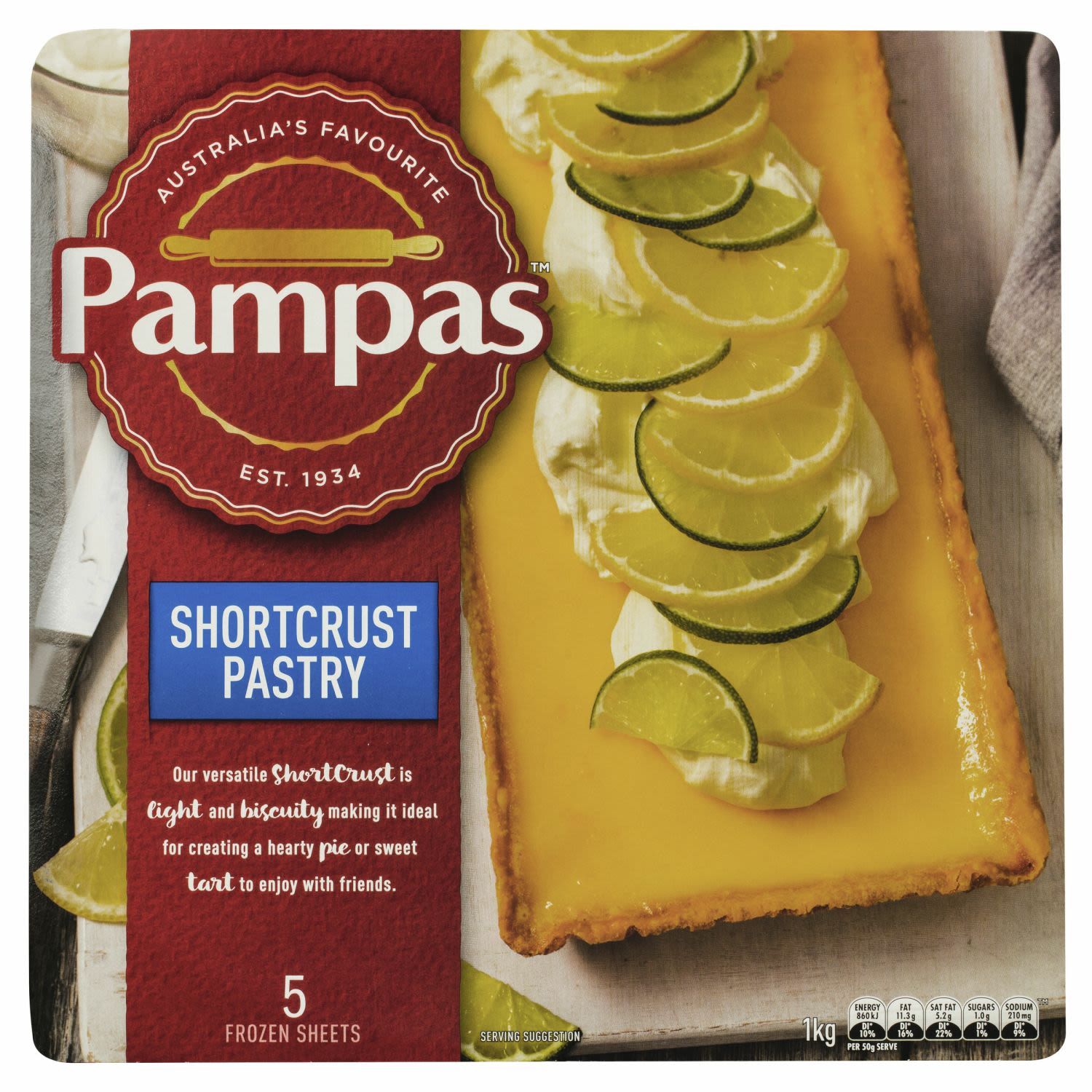 Pampas Shortcrust Pastry, 1 Kilogram