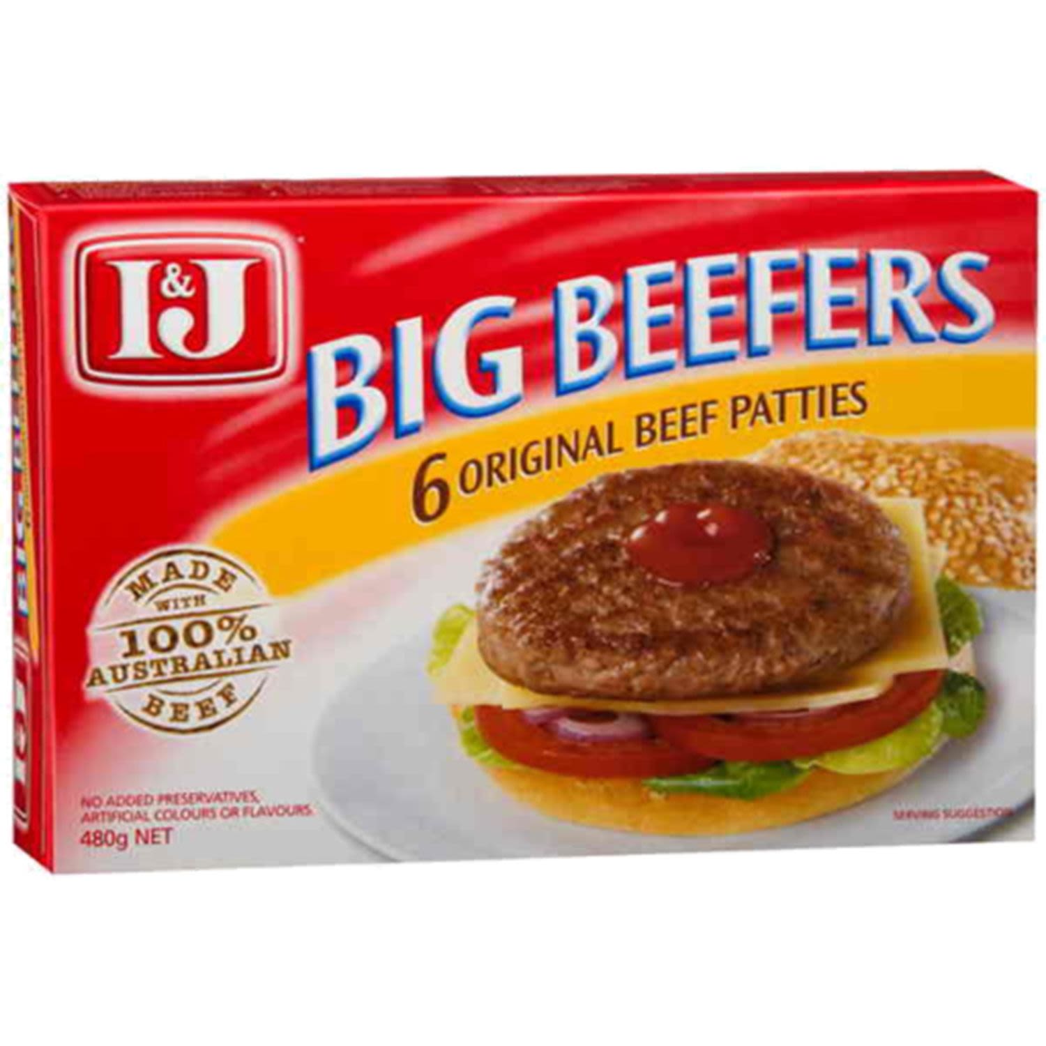 I&J Big Beefers 6 Pack, 480 Gram