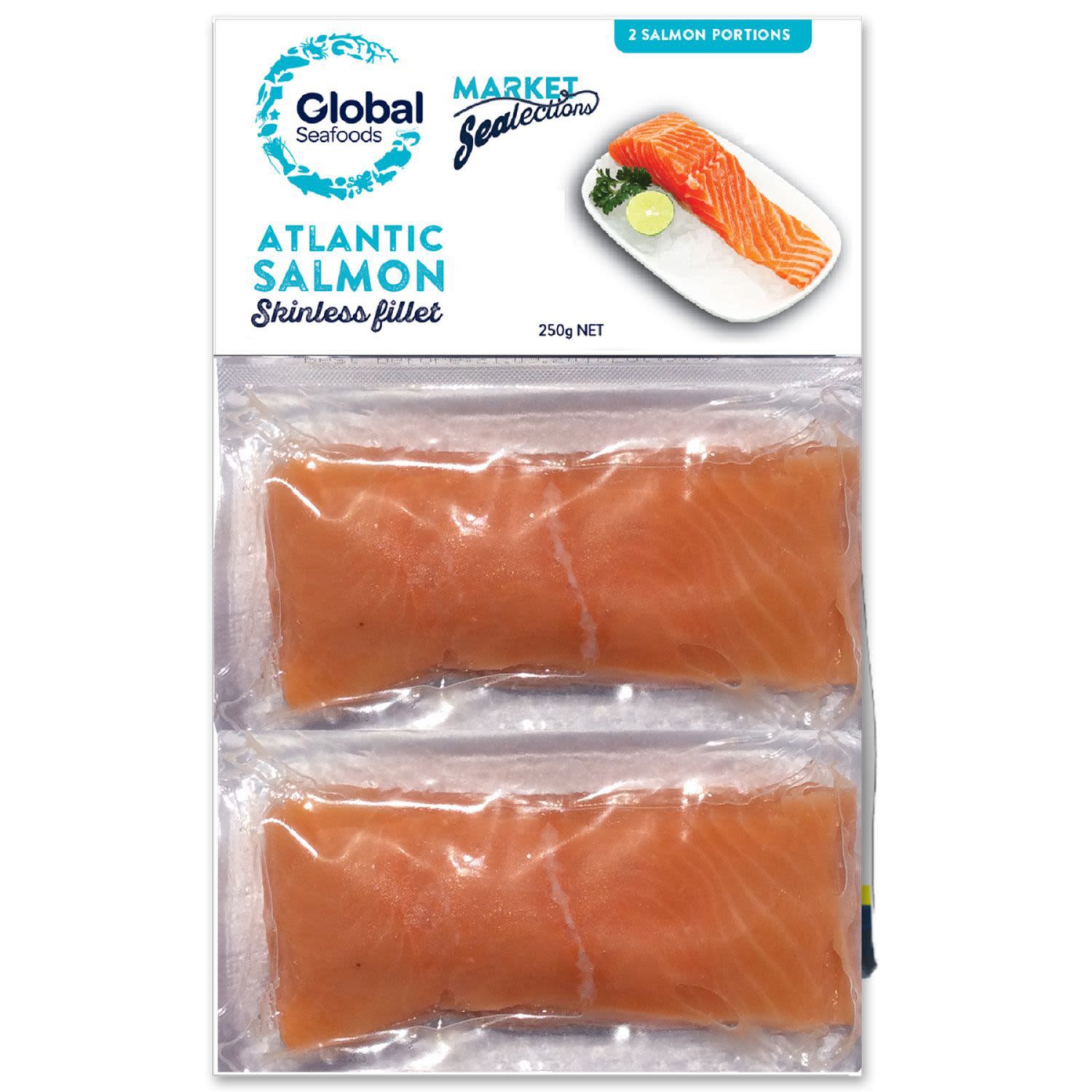 Global Salmon Twin Pack Skin On, 250 Gram