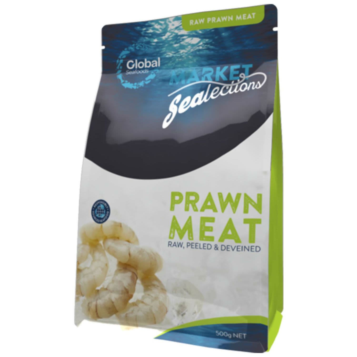 Global Seafoods Raw Prawn Meat, 500 Gram