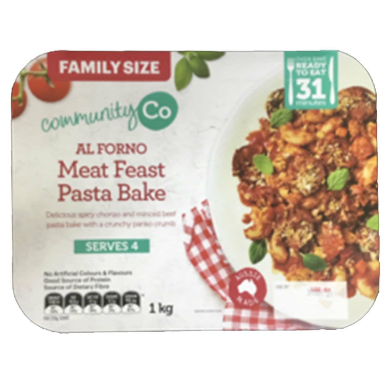 Community Co Family Size Al Forno Meat Feast Pasta Bake, 1 Kilogram