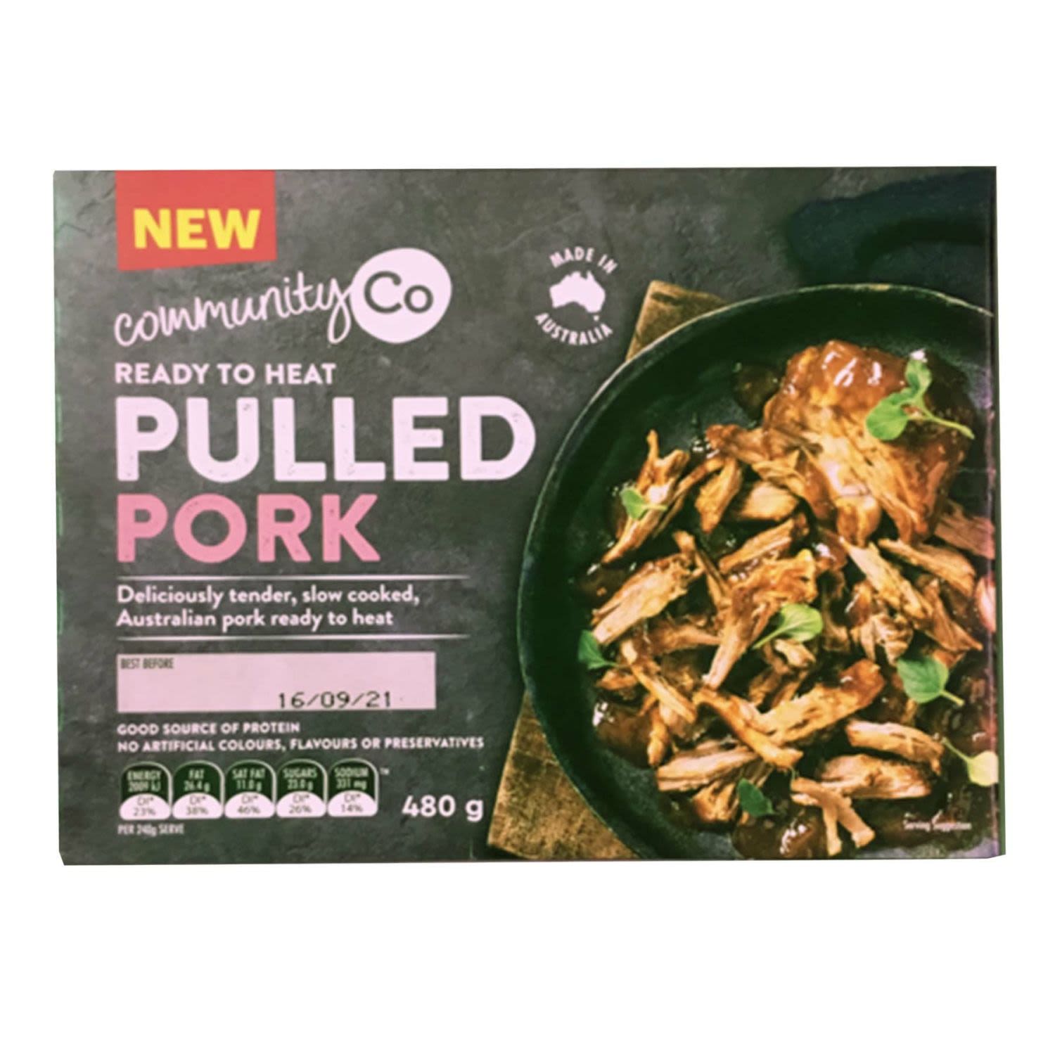 Community Co Slow Cooked Pulled Pork, 480 Gram