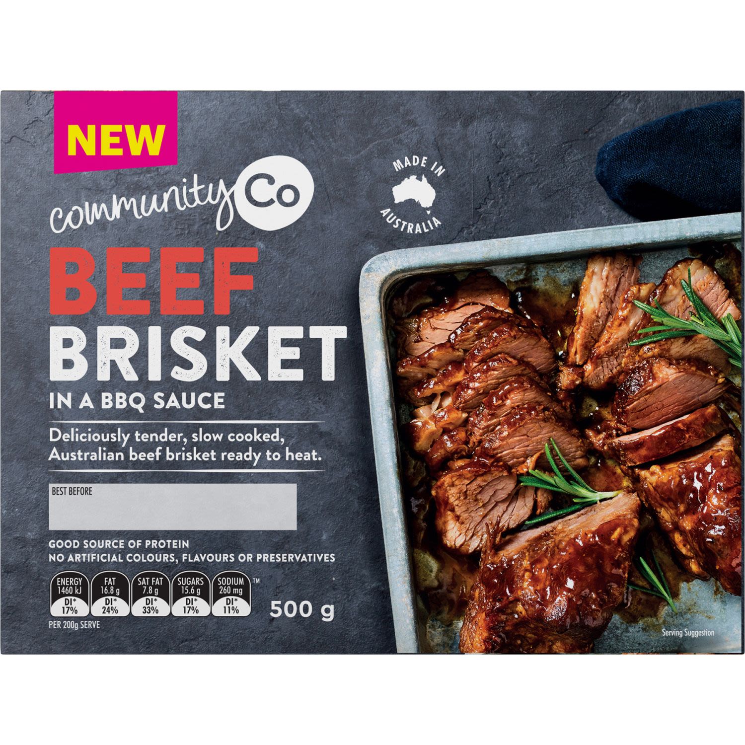 Community Co Aussie Slow Cooked Beef Brisket, 500 Gram