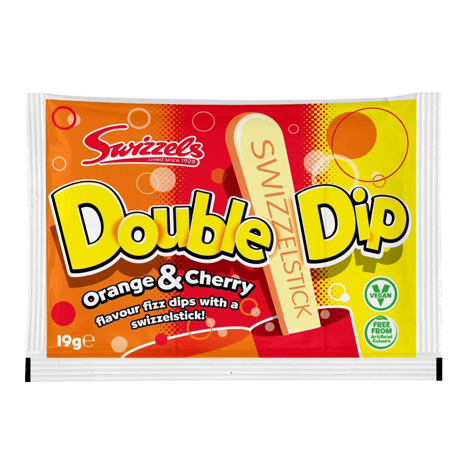 Swizzels Double Dip Orange & Cherry Flavour Dips