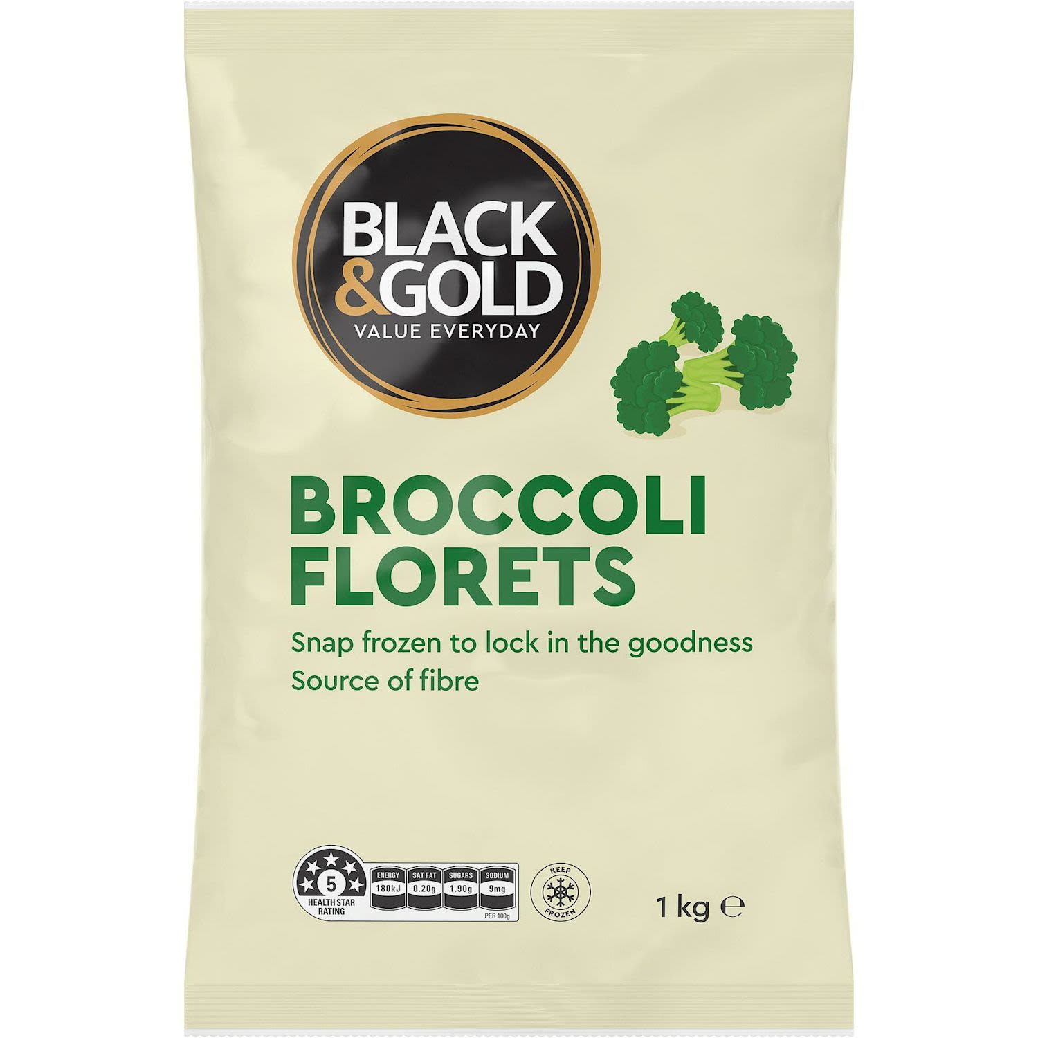 Black & Gold Broccoli Frozen Florets
