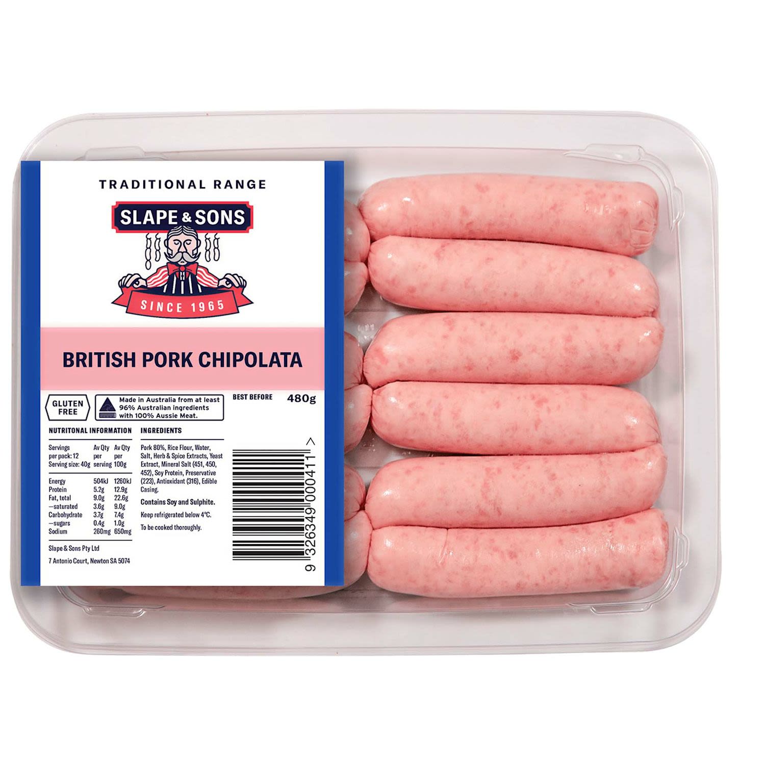 Slape & Sons British Pork Chipolata Sausages