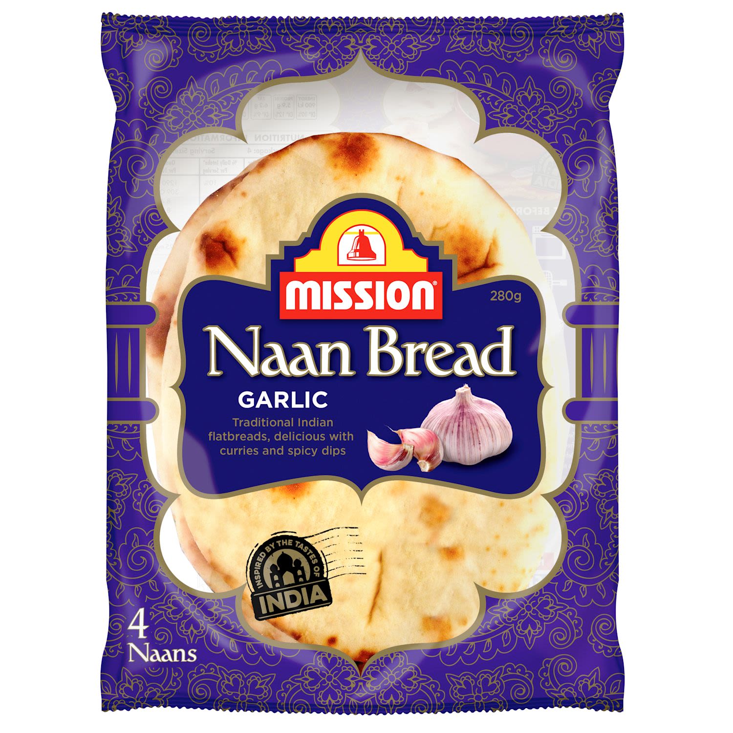 Mission Naan Bread Garlic & Herb