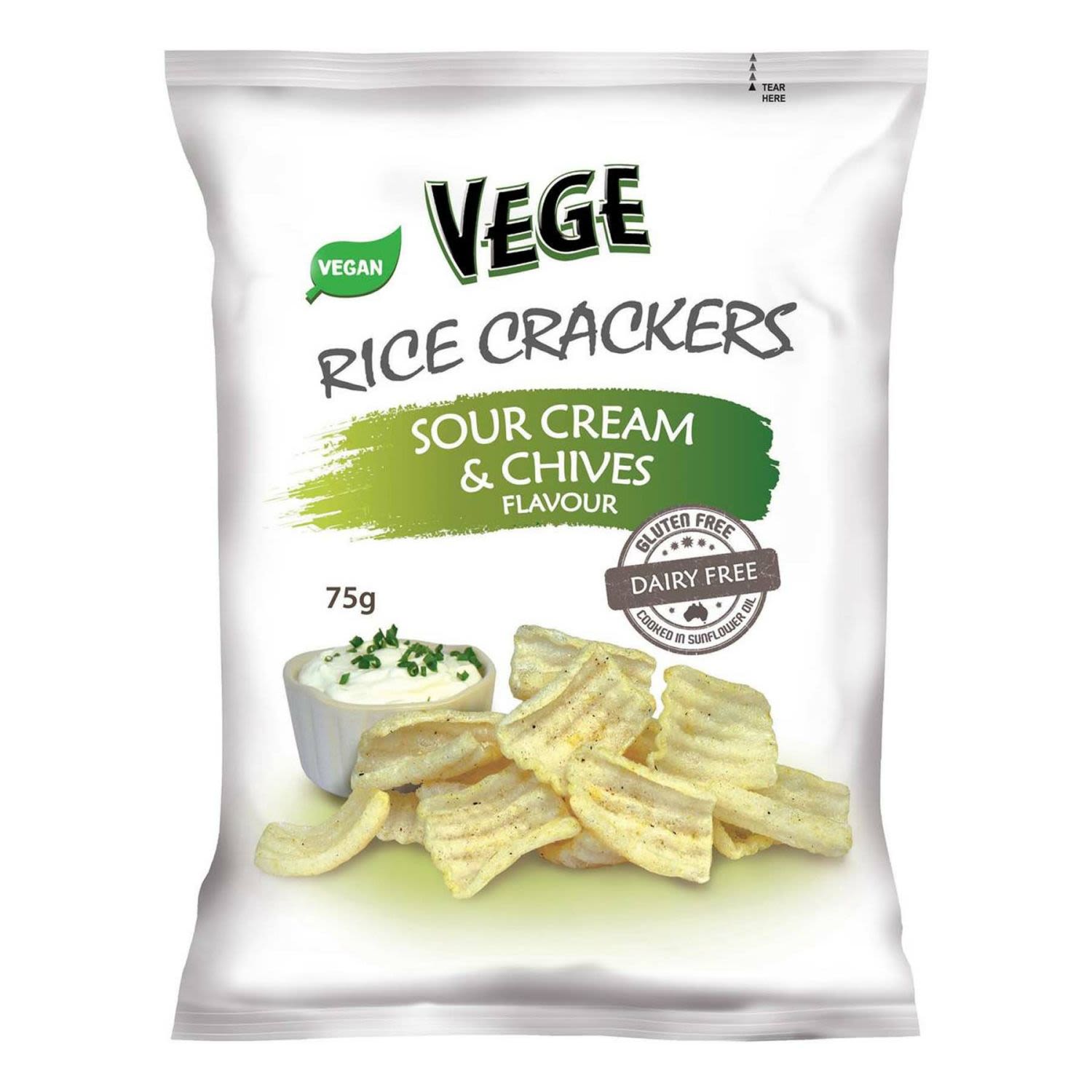 Vege Chips Rice Crackers Sour Cream \u0026 Chives | IGA Shop Online