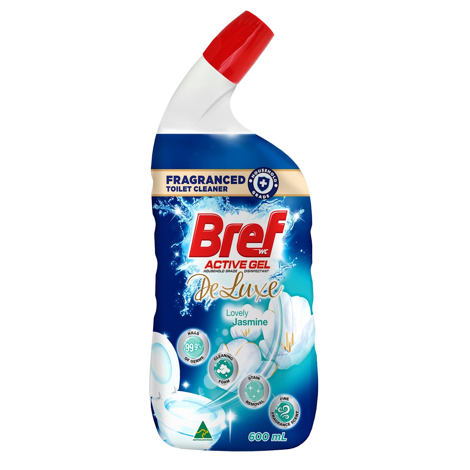 Bref Deluxe Active Gel Lovely Jasmine Toilet Cleaner