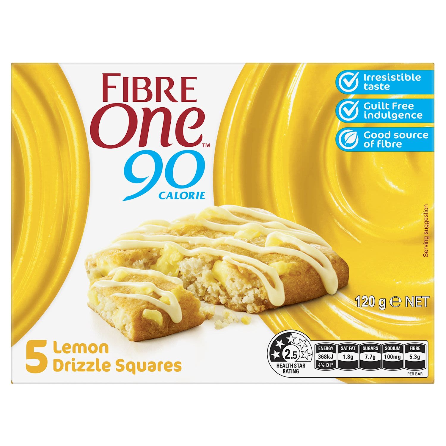 Fibre One 90 Calorie Snack Lemon Drizzle Square