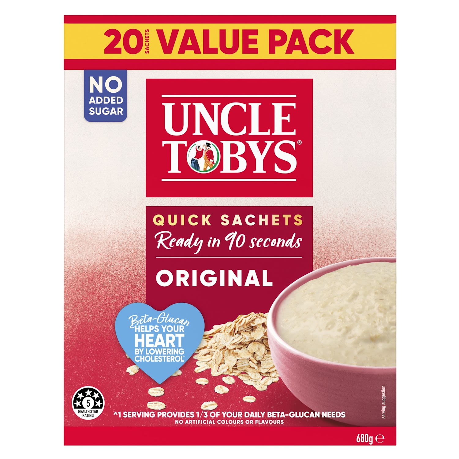Uncle Tobys Oats Quick Sachets Breakfast Cereal Original