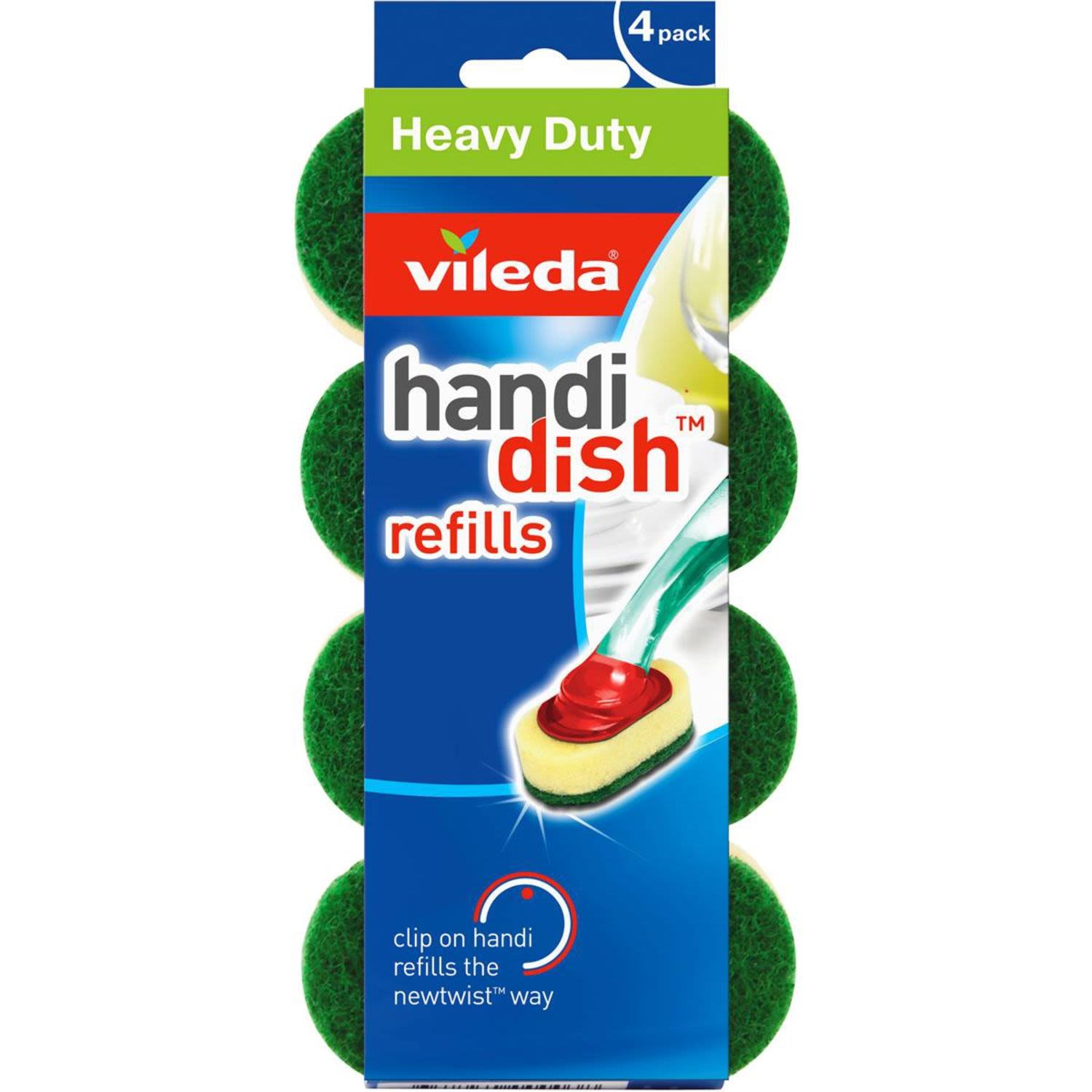 Vileda Handi Dish Brush Refills, 4 Each