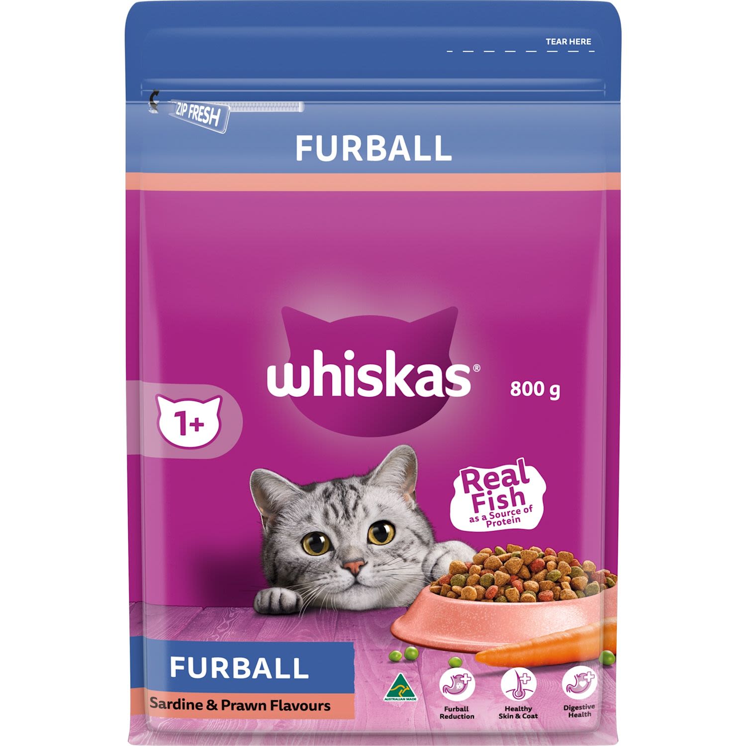 Whiskas Adult Furball Sardine & Prawn