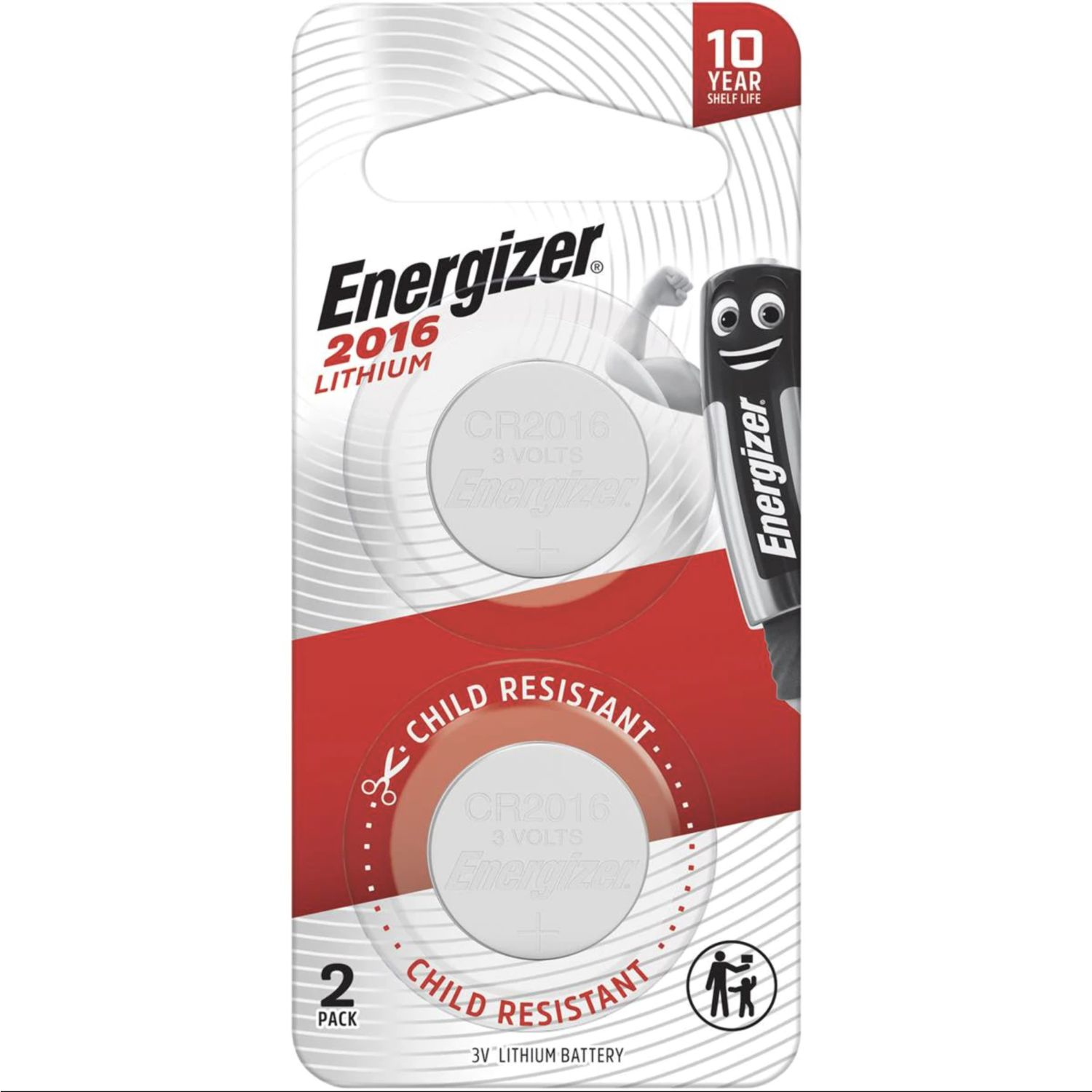 Energizer Lithium 3V Batteries CR2016, 2 Each