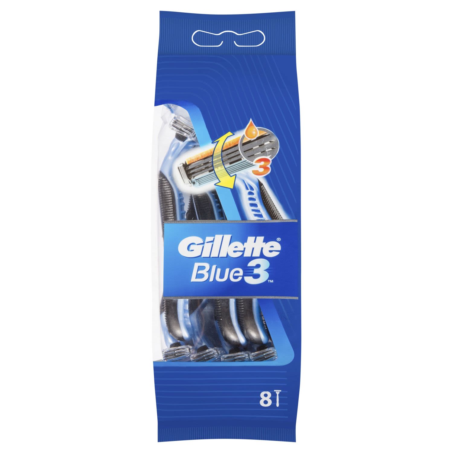 Gillette Blue 3 Disposable Shaving Razor, 8 Each