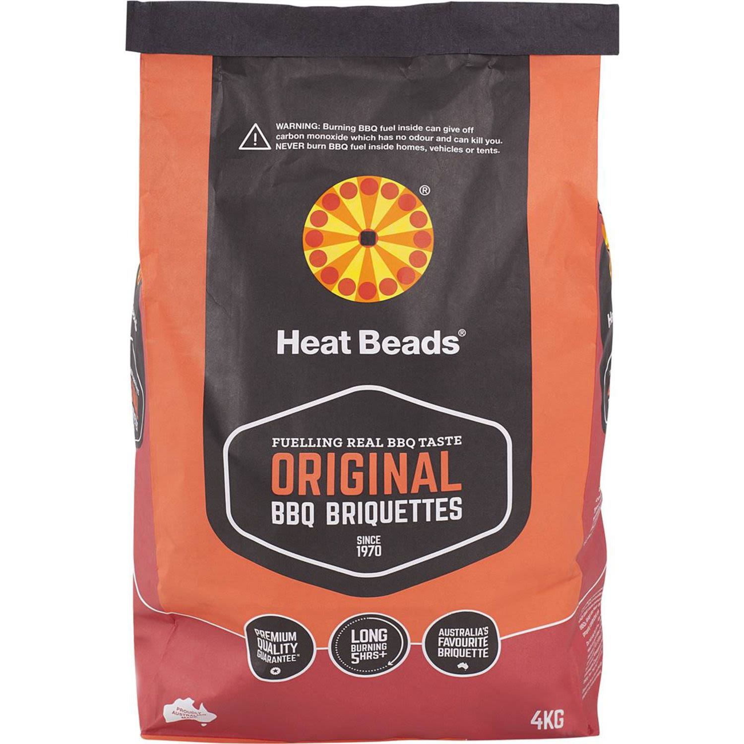 Heat Beads Original BBQ Briquettes, 4 Kilogram