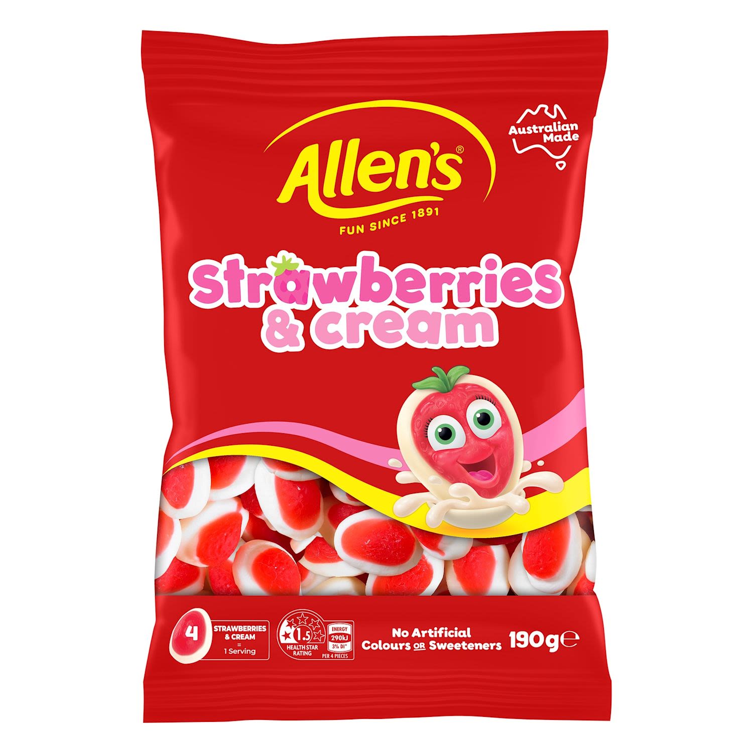 Allen's Strawberry & Cream Lollies Bag