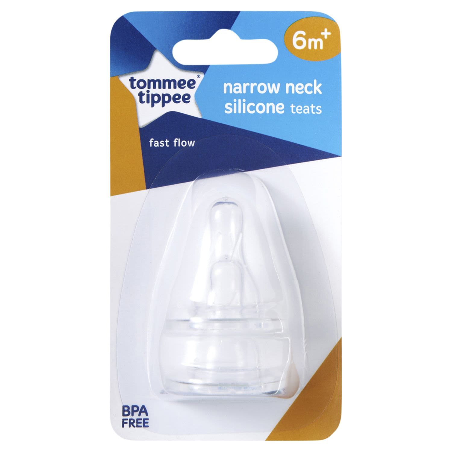 Tommee Tippee Narrow Neck Fast Flow Teats, 2 Each