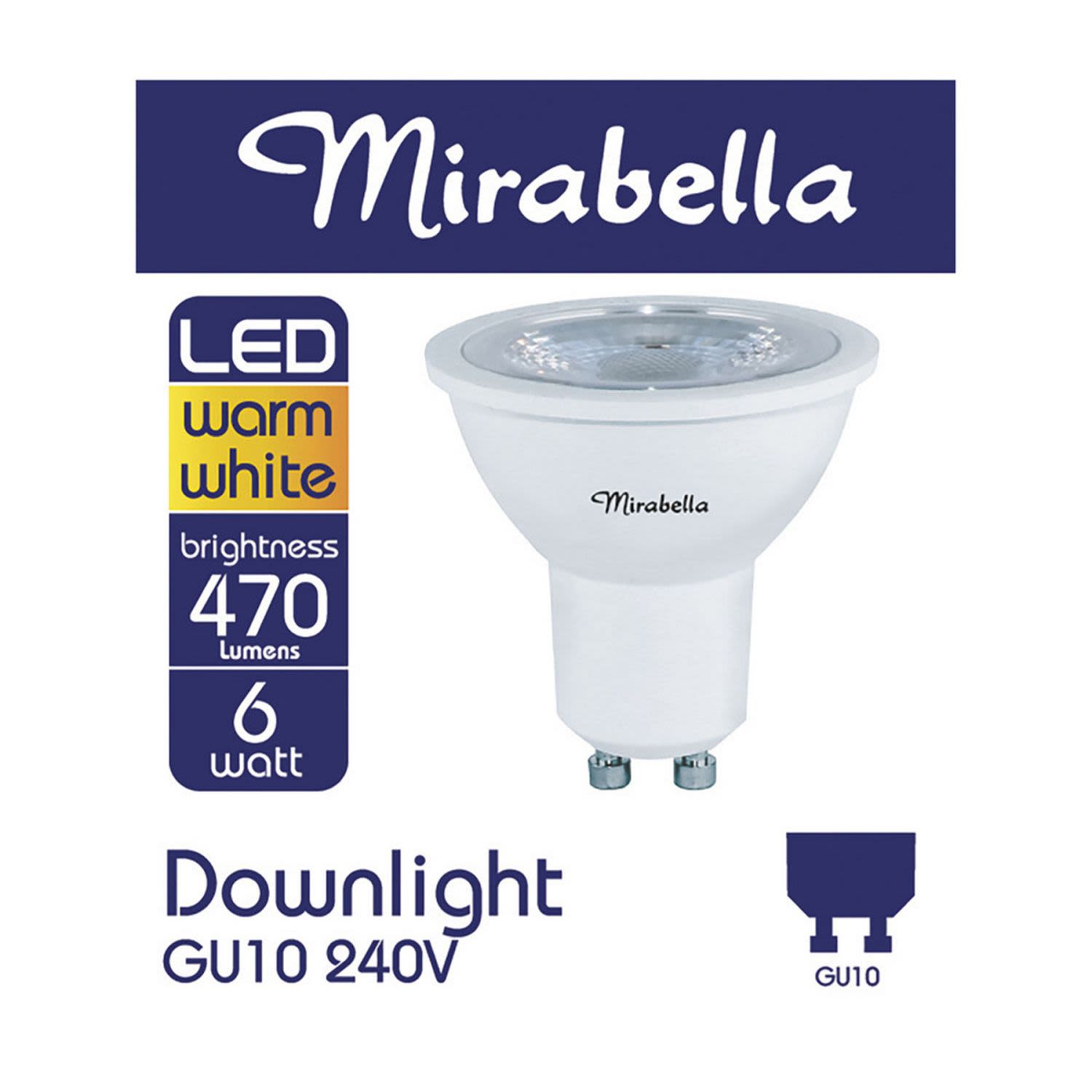 Mirabella LED Cool White Globe GU10 240 V 6 Watt 470 Lumens