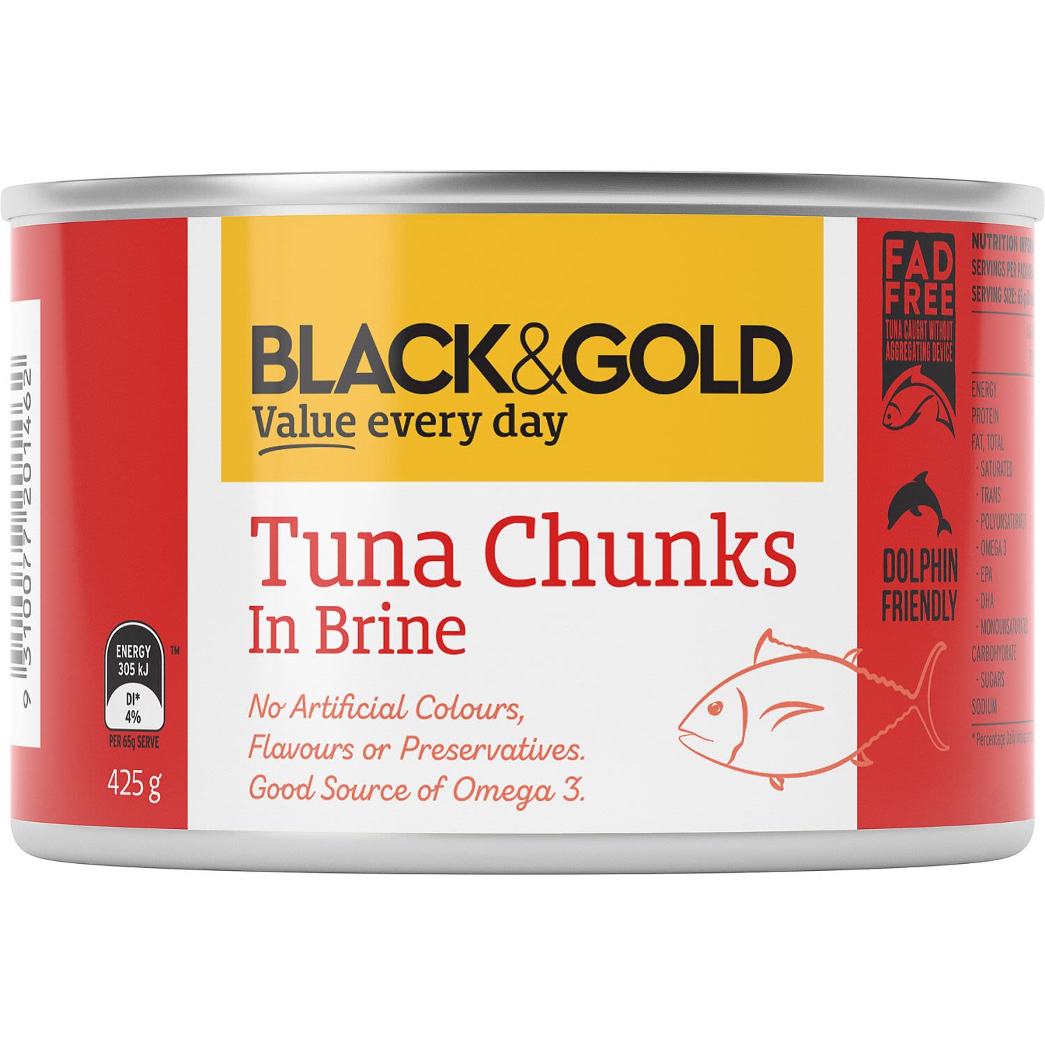 Black & Gold Tuna In Brine, 425 Gram