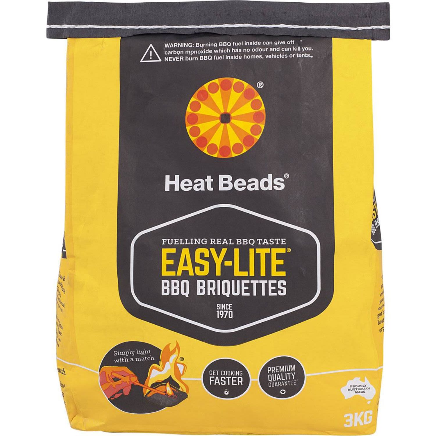 Heat Beads Easy-Lite BBQ Briquettes, 3 Kilogram
