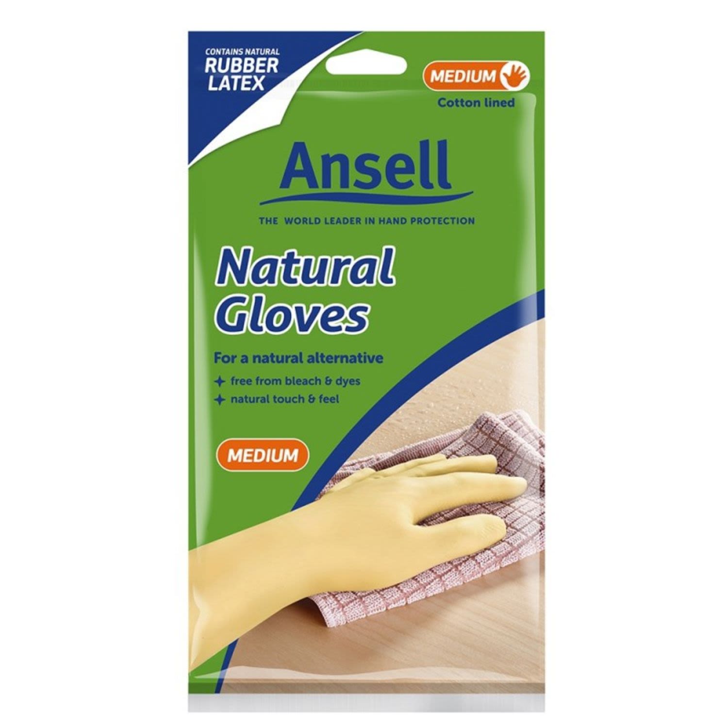 Ansell Gloves Natural Medium, 1 Each