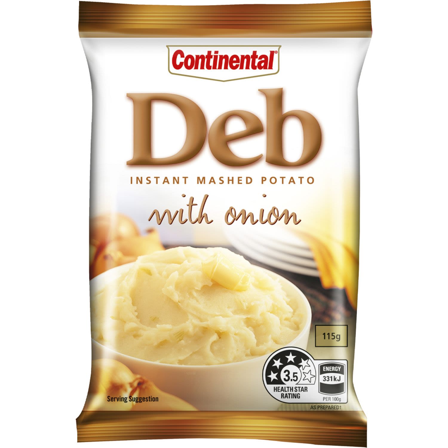 Continental Instant Mashed Potato Deb Mash With Onions, 115 Gram
