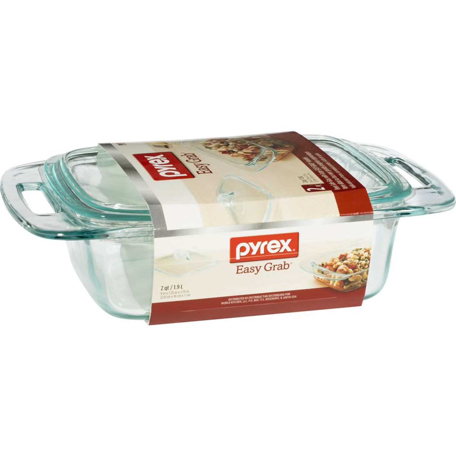 Pyrex 1.9L Easygrab Covered Casserole Dish, 1 Each