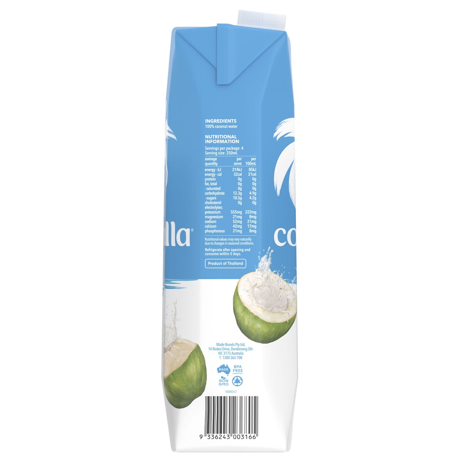 Cocobella Coconut Water Straight Up