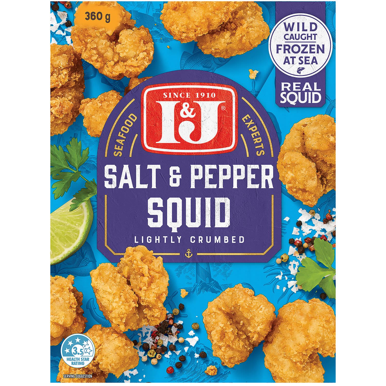 I & J Salt & Pepper Squid, 360 Gram
