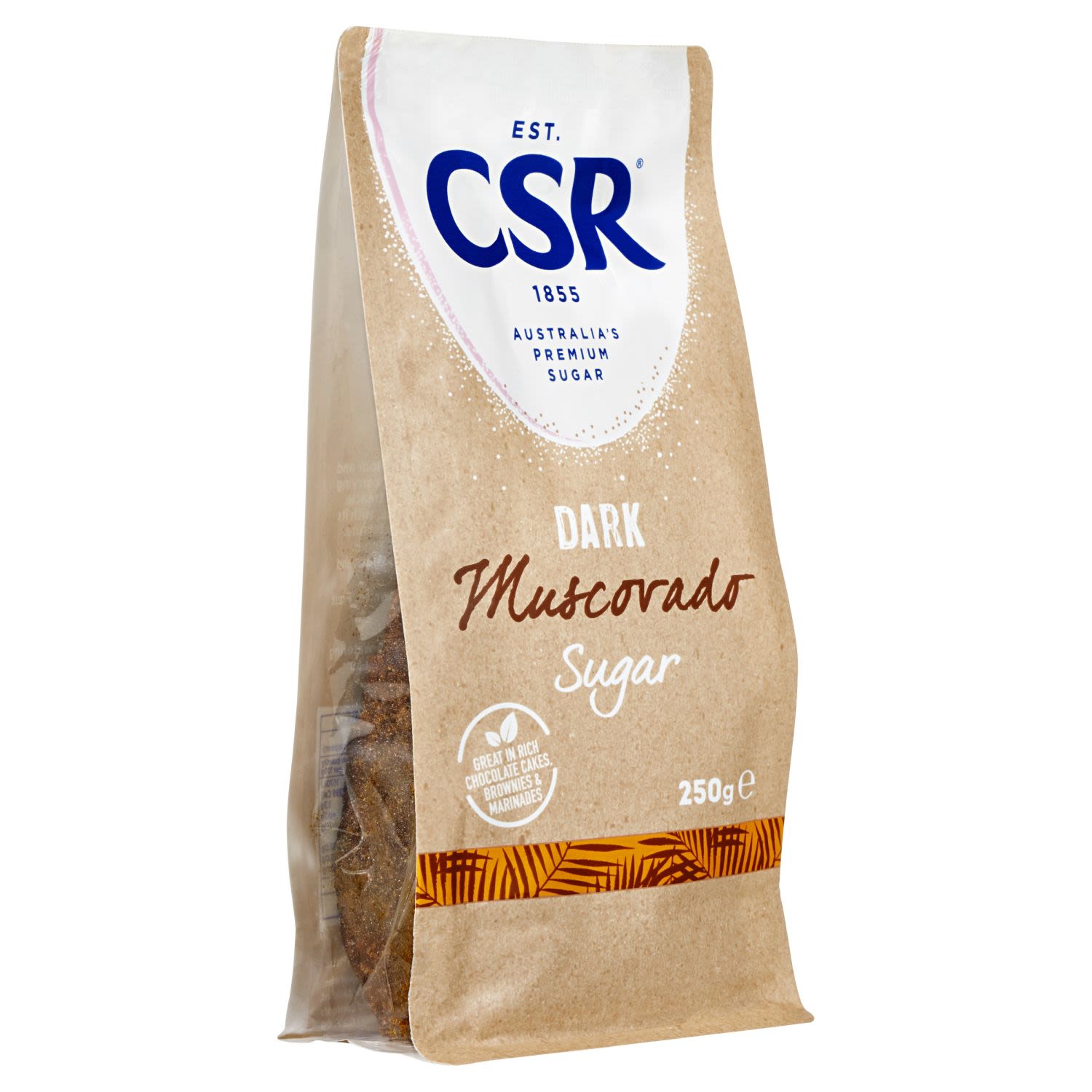 CSR Muscovado Sugar is known for it's dark colour and aroma and intensely decadent flavour. Crafted with rich molasses which help to keep your cakes moist and dense, this is a must-have for baking classic chocolate cakes or a tray of brownies. This sugar has a robust flavour which is also ideal for creating glazes and adding to BBQ marinades for a delicious mix of sweet and savoury taste in each bite.<br /> <br /> <br /><br />Country of Origin: Proudly Australian made