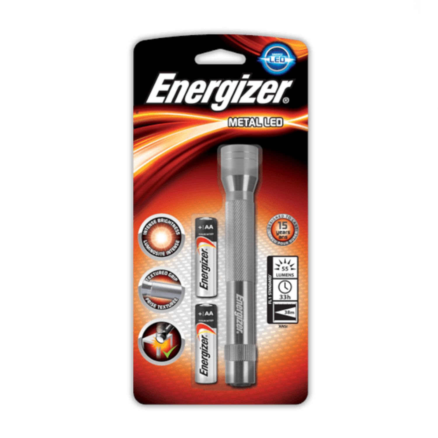 Energizer Metal LED Torch, 1 Each