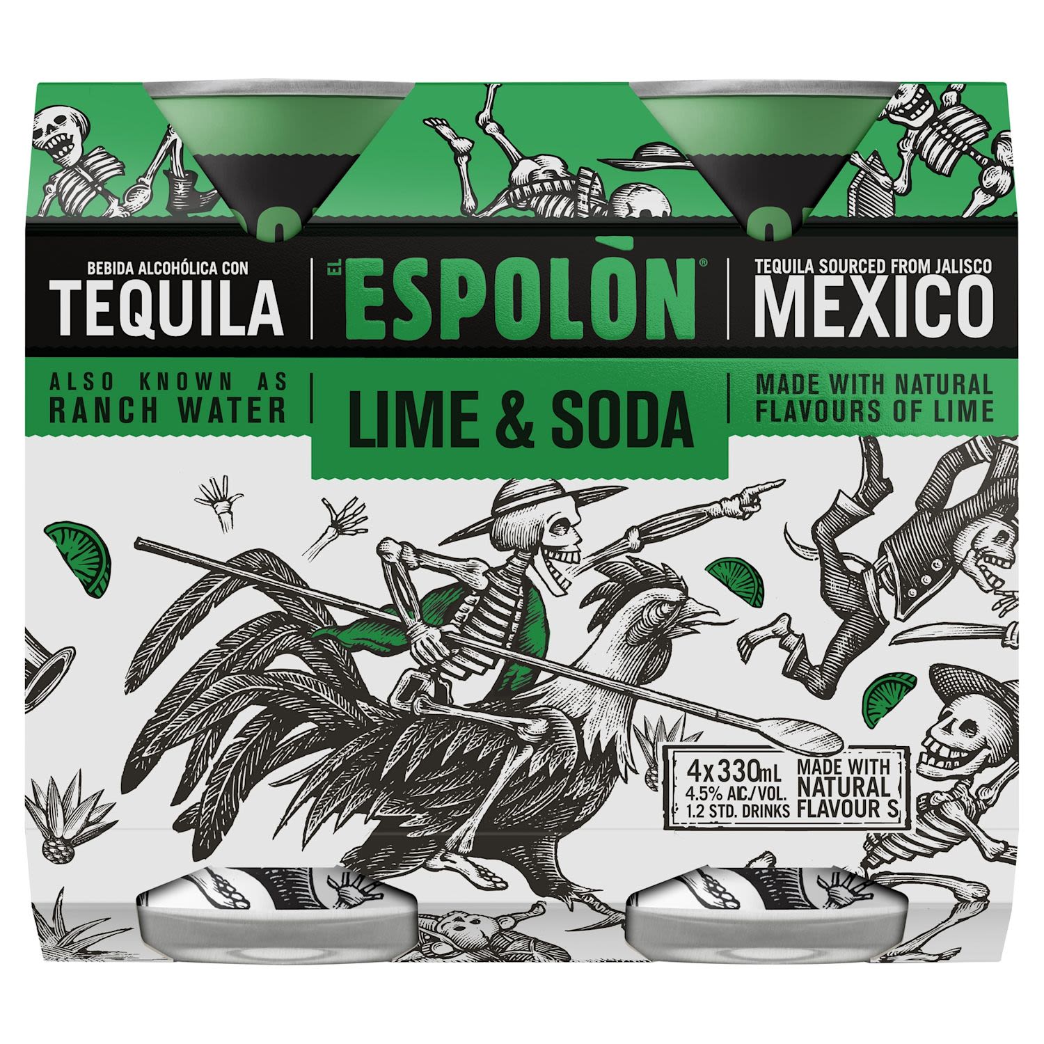 Espolon Tequila Lime & Soda Can 330mL