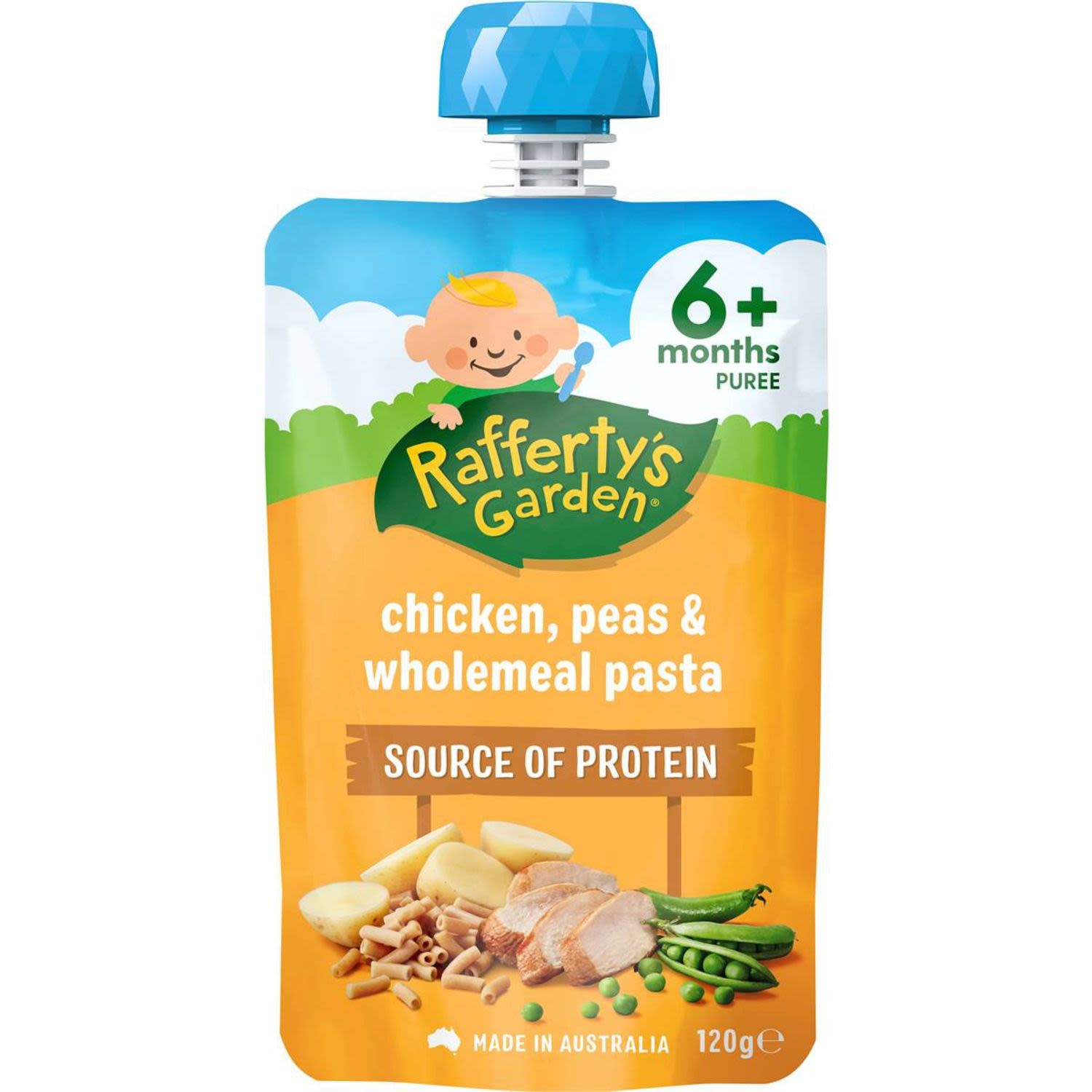 Rafferty's Garden Chicken Peas & Wholemeal Pasta 6+ Months, 120 Gram