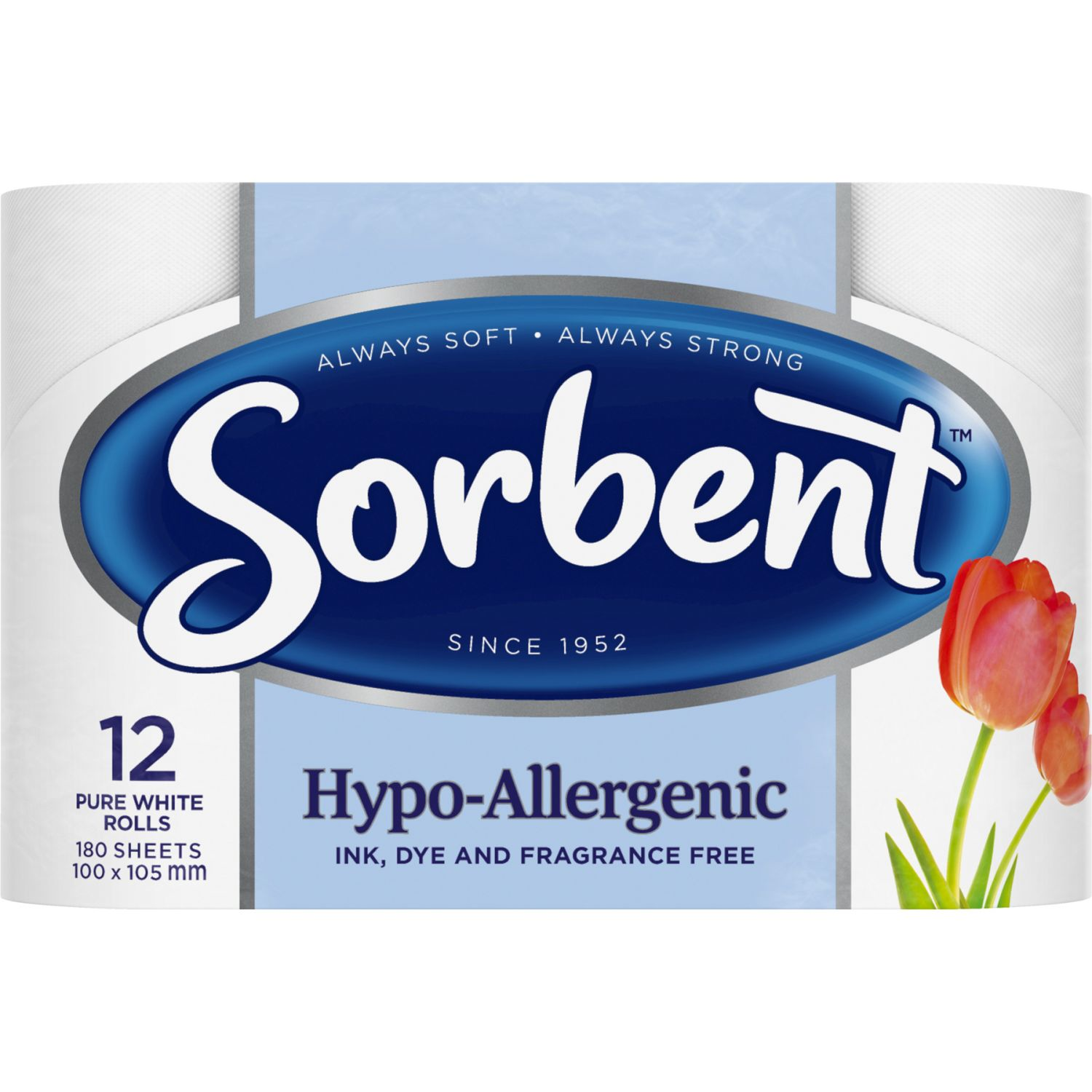 Hypo-Allergenic Toilet Tissue Rolls, 12 Each