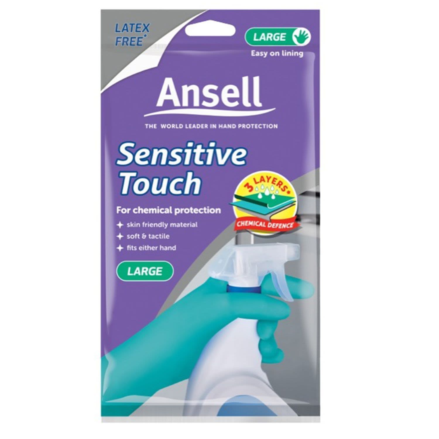 Ansell Gloves Sensitive Touch Large, 1 Each