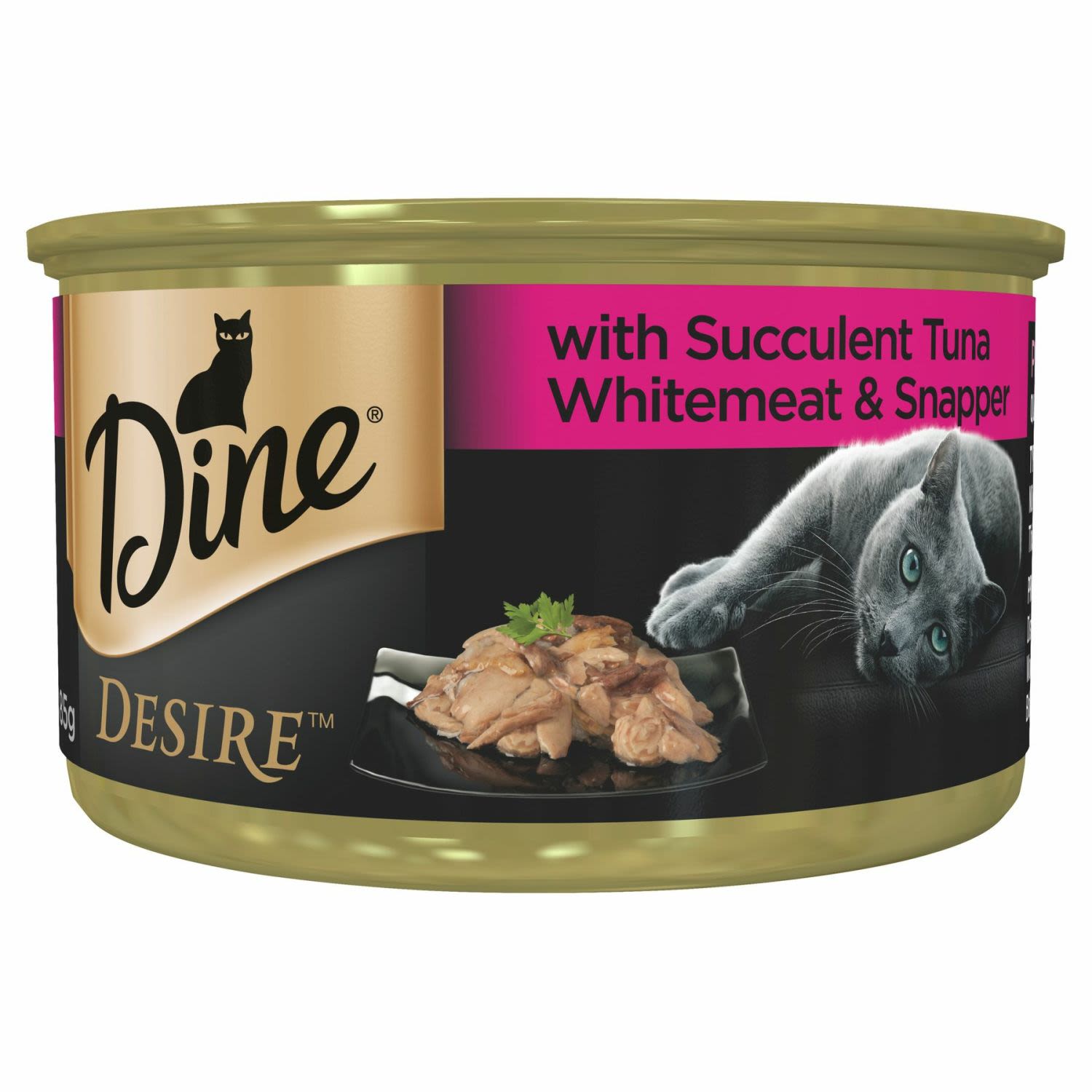Dine Desire Tuna With Meat Snapper Grain Free Wet Cat Food Can, 85 Gram