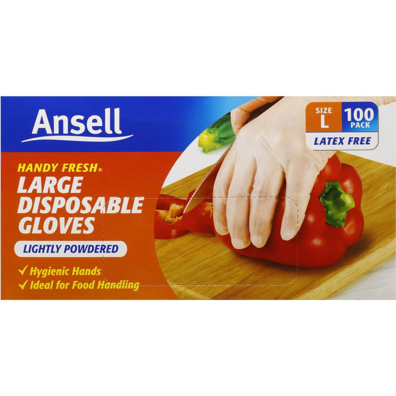 Ansell Gloves Handy Fresh Disposable Large, 100 Each