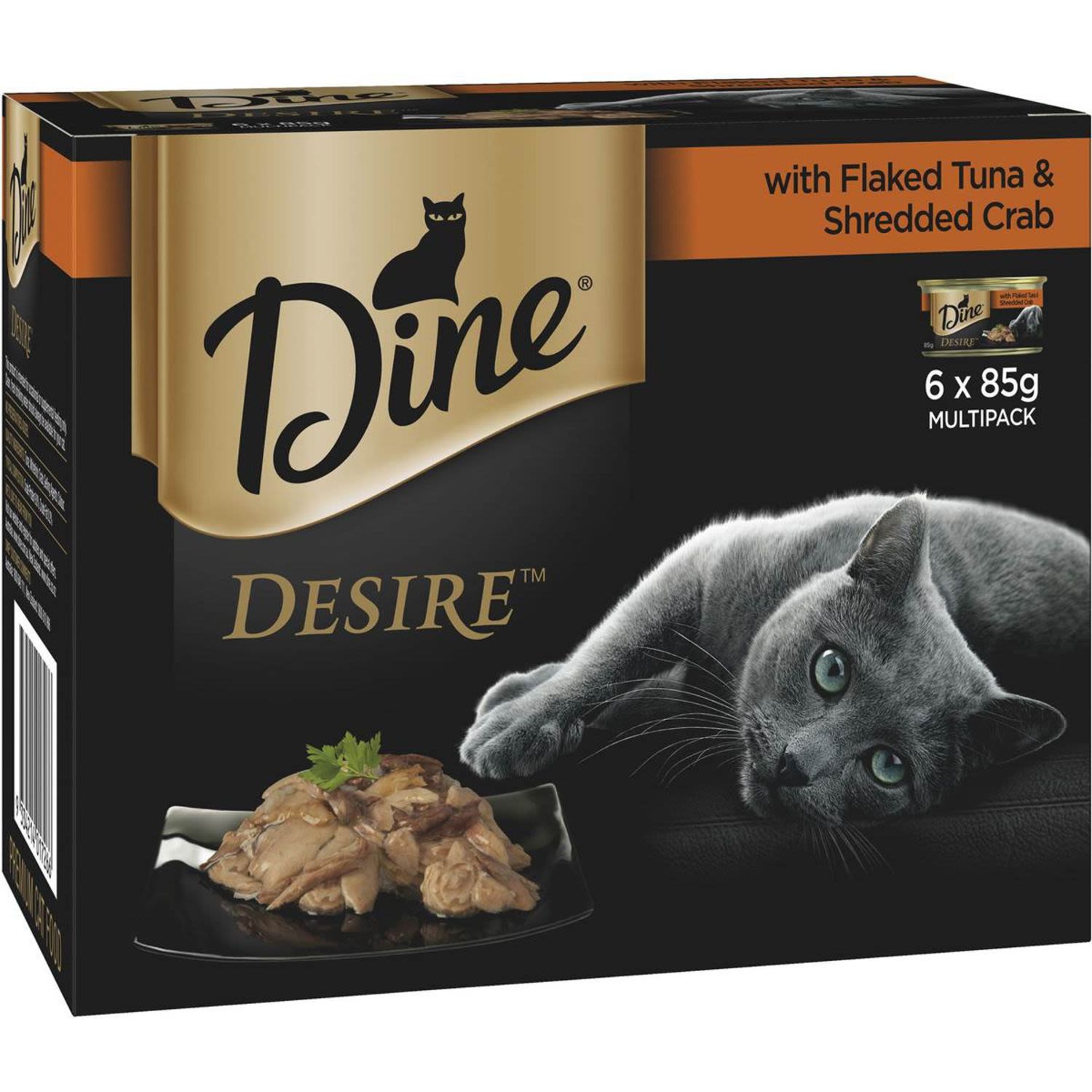 Dine Desire Wet Cat Food Flaked Tuna & Shredded Crab Can, 6 Each