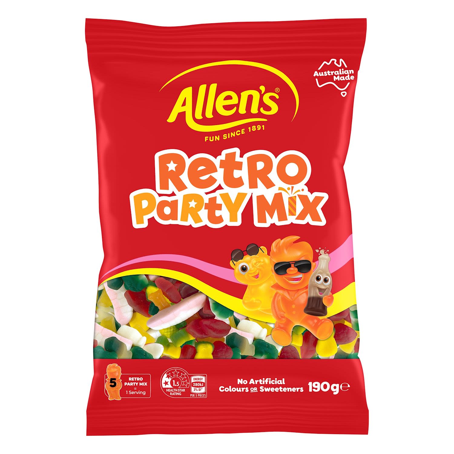 Allen's Retro Party Mix Lollies Bag