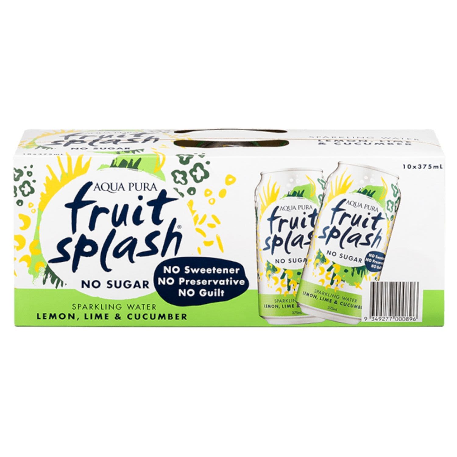 Aqua Pura Fruit Splash Lemon & Lime, 10 Each