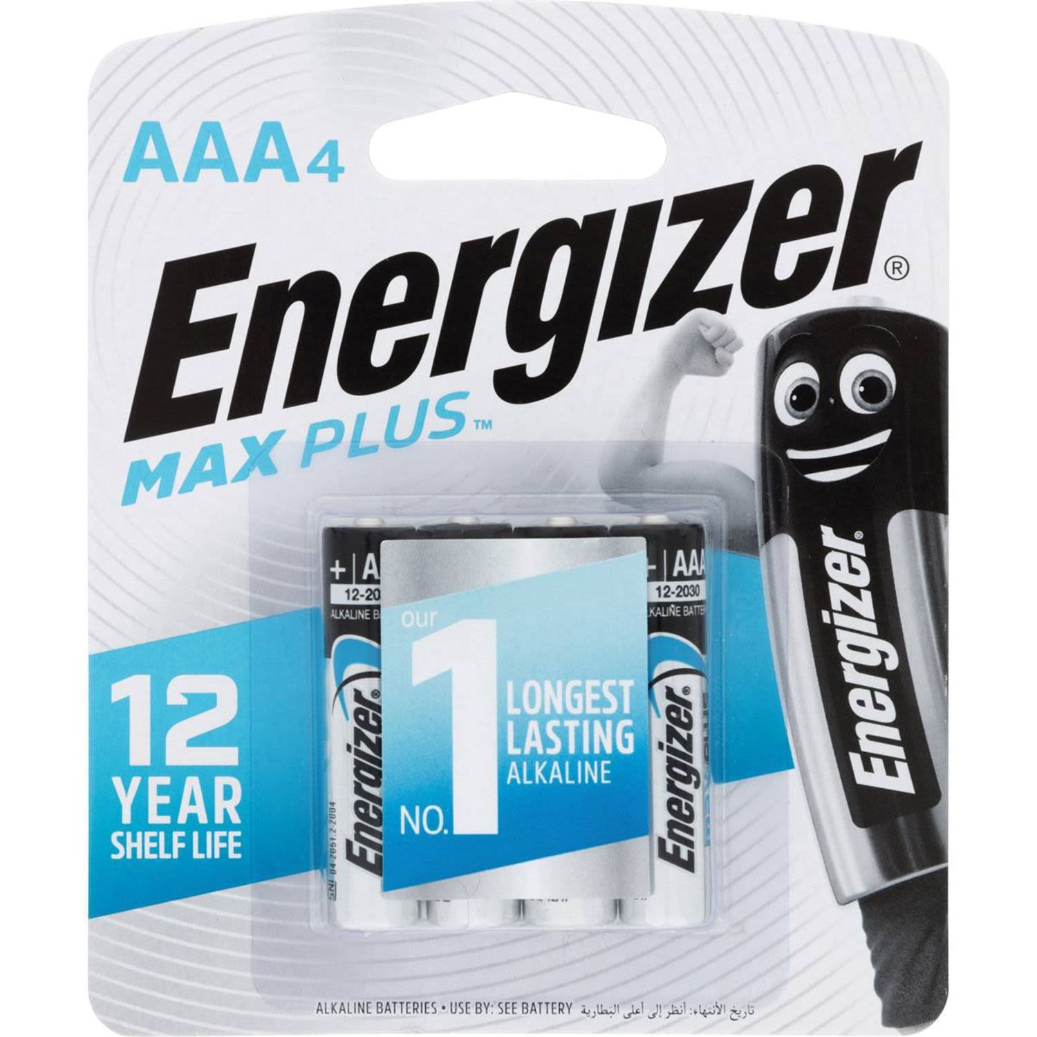 Energizer MAX PLUS batteries hold power for up to 12 years while in storage, so you have power when you need it most. Your most demanding devices, like cameras, personal groomers, and handheld games and controllers, stay powered up with the long-lasting energy you expect from Energizer.<br /> <br />